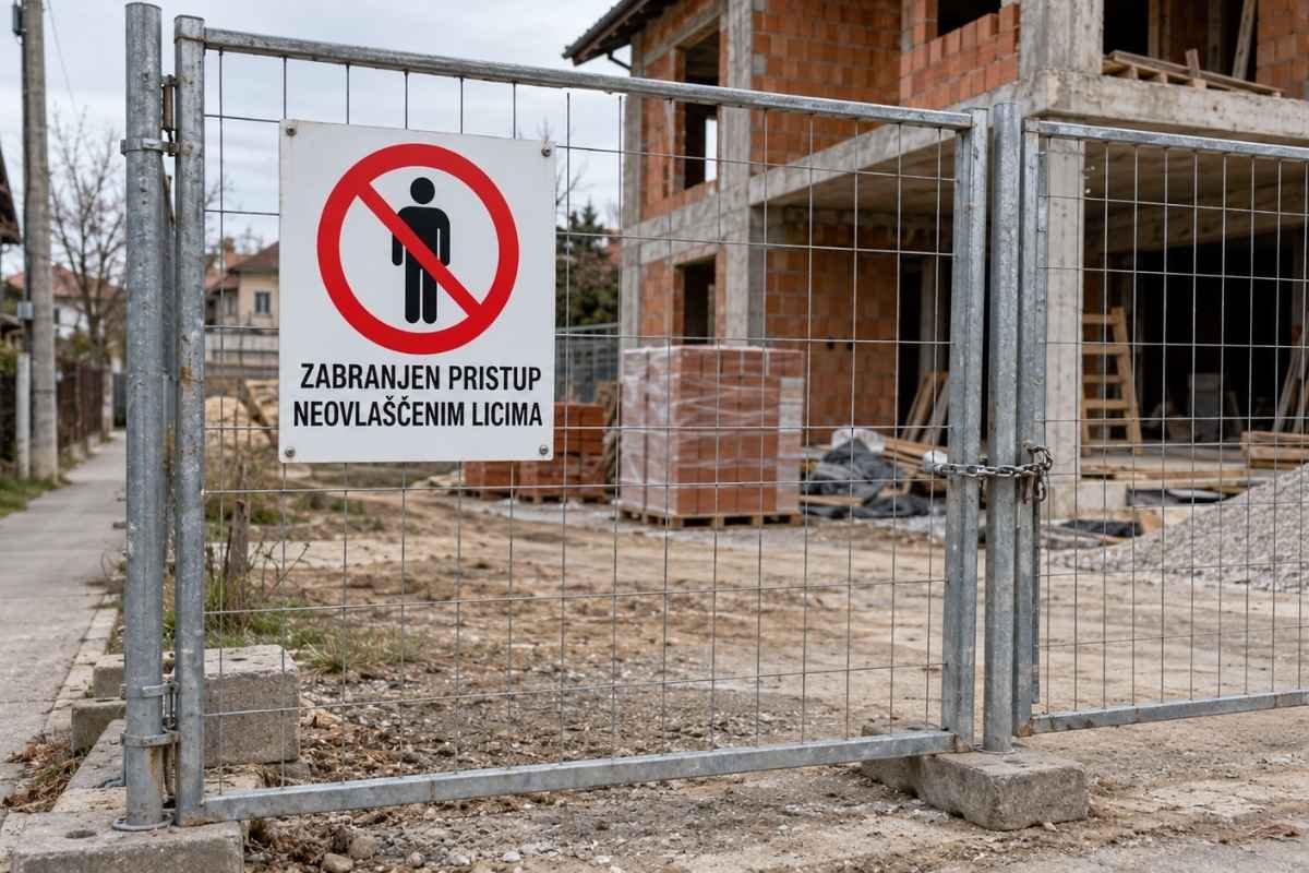 Upozorenja treba postaviti na vidljivom mestu, pre ulaska na gradilište, i redovno proveravati njihovo stanje i čitljivost.